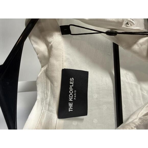 NWT The Kooples White Swiss Dot Silk Blouse Button Down FR 1 / US Small - Picture 7 of 7